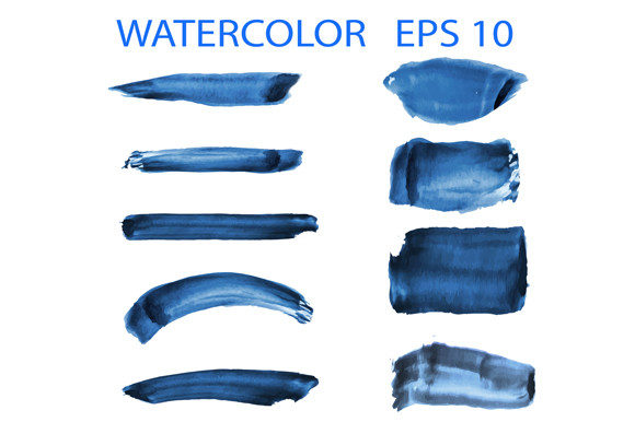 9 Blue Watercolor Brush Strokes Bundle: A Versatile Digital Art Resource
