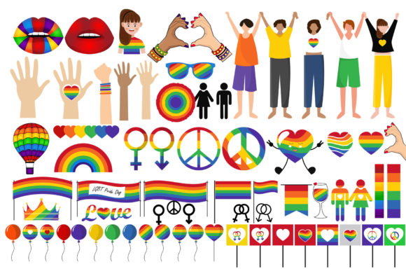 LGBT Pride Month 70 PNG Elements Set: A Visual Guide to Celebrating Diversity
