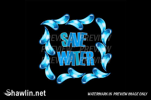 Save Water Graphic with Water Droplets: A Visual Tool for Environmental Awareness