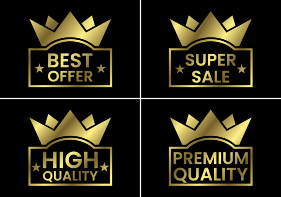 Set of Golden Labels, Crown Award Icon