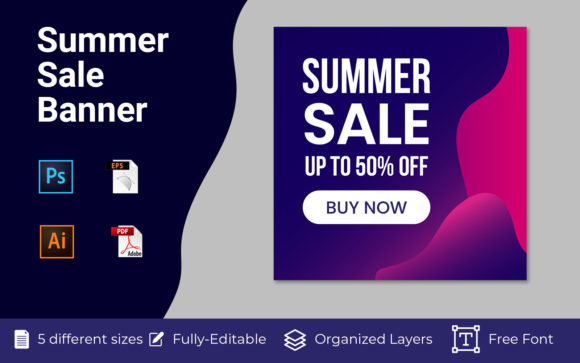 Summer Sale Banner Suitable for Social B